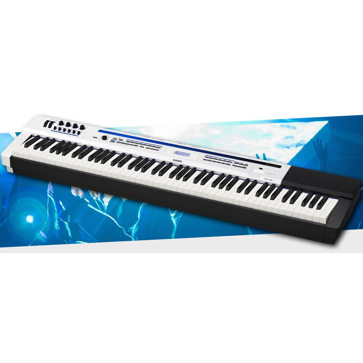 Kit Piano Digital Casio Privia PX-5S WE Branco com Capa estofada e