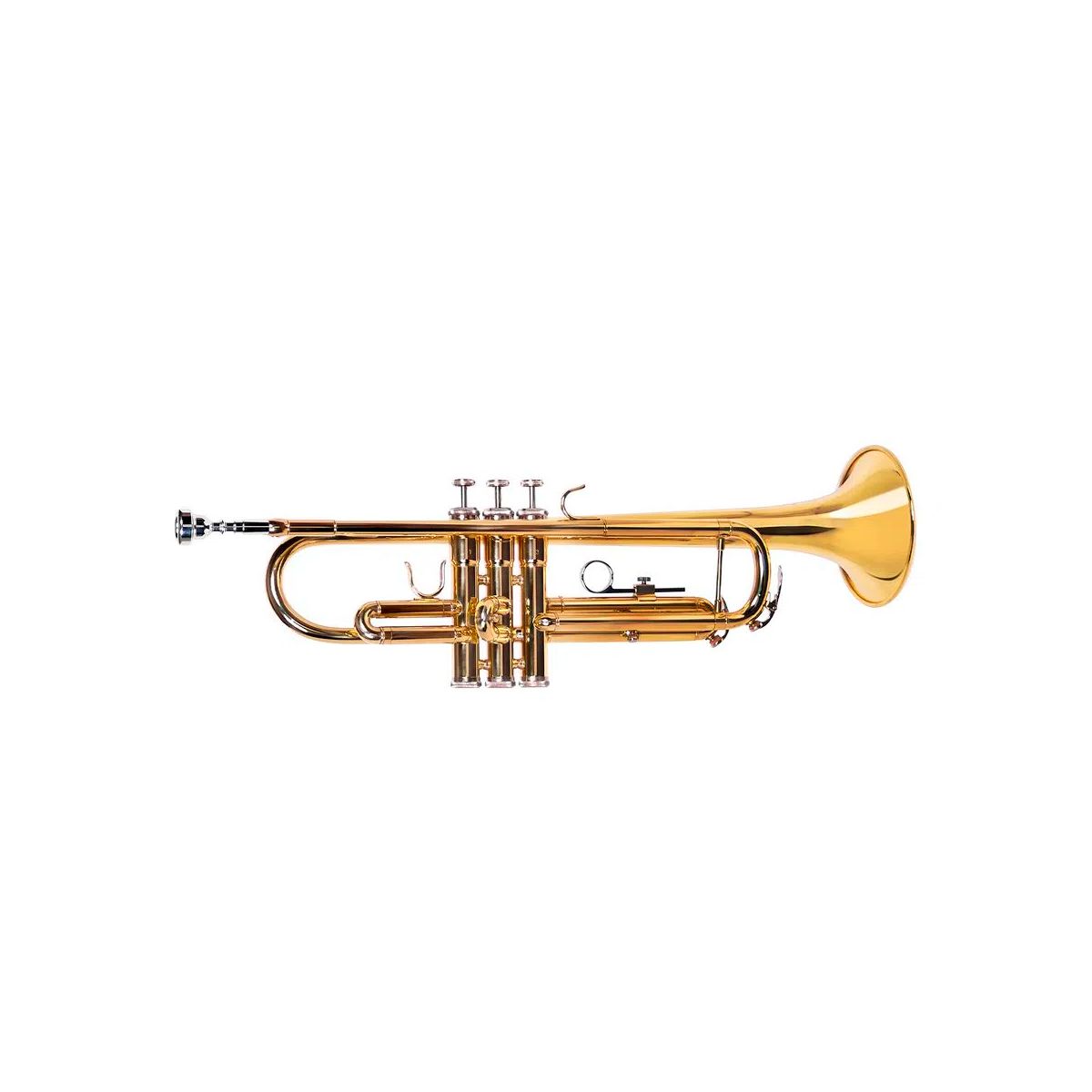 Trompete Bb Laqueado Dominante Dourado com Semi Case e Kit Limpeza