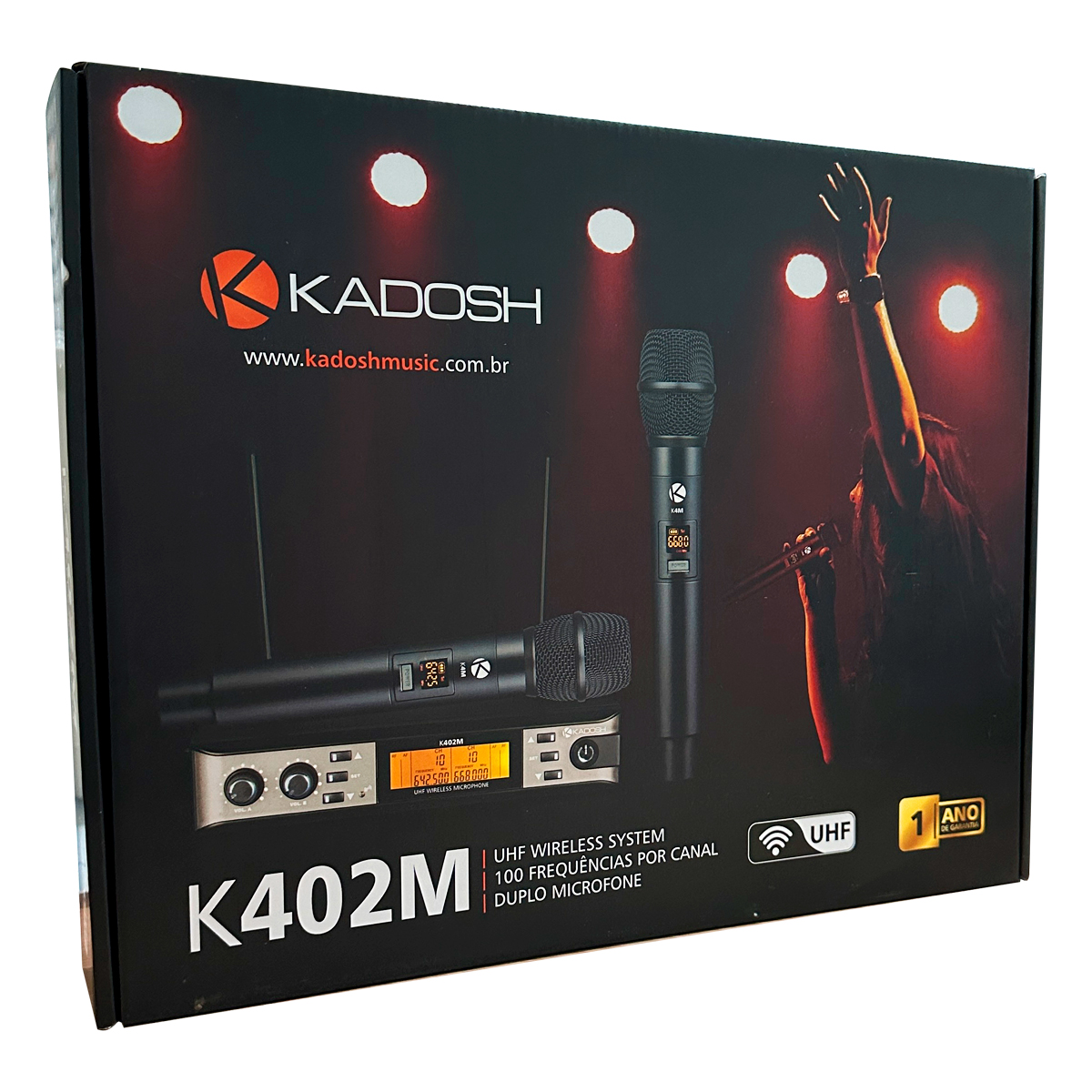 k様 Microfone Sem Fio Duplo Kadosh K 402M UHF Sincronizacao IR