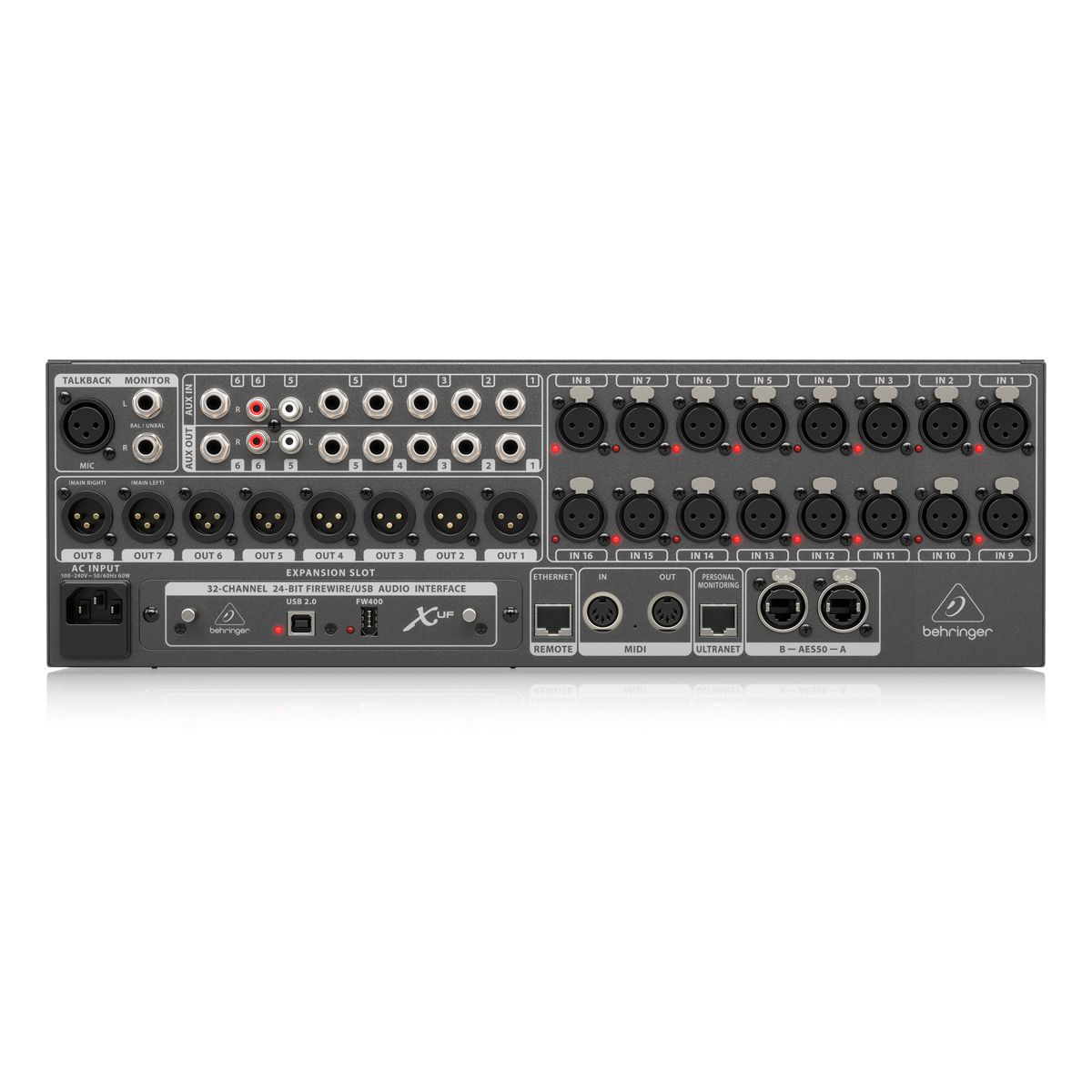 Rack Mesa de Som Digital 22 Canais Behringer X32 Rack