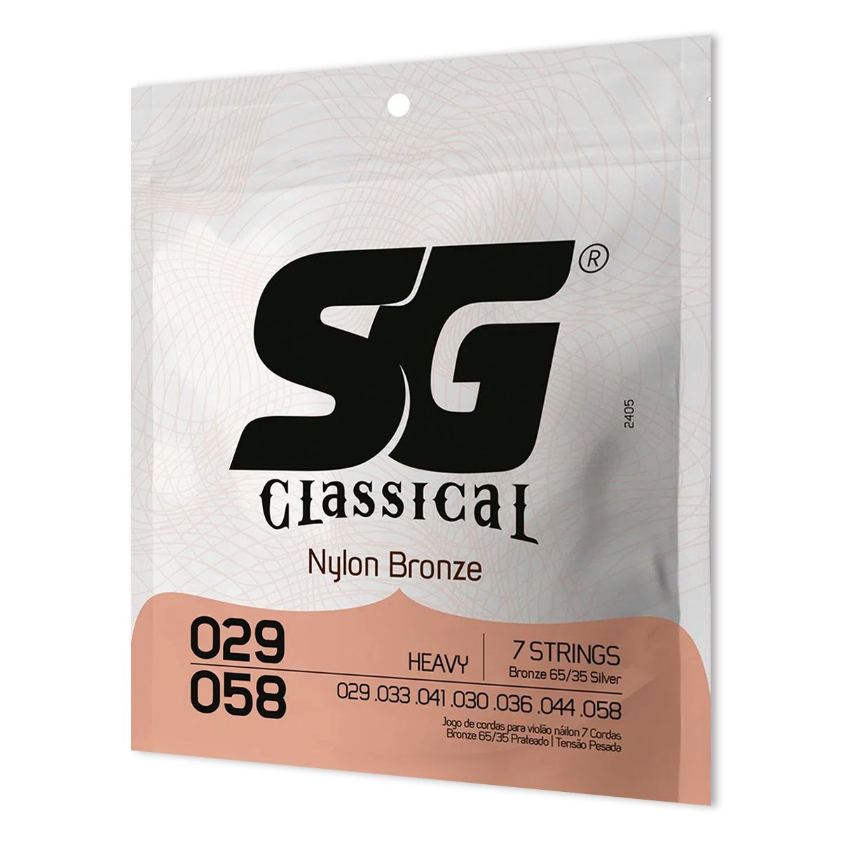Encordoamento para Violão de 7 Cordas Nylon Bronze SG
