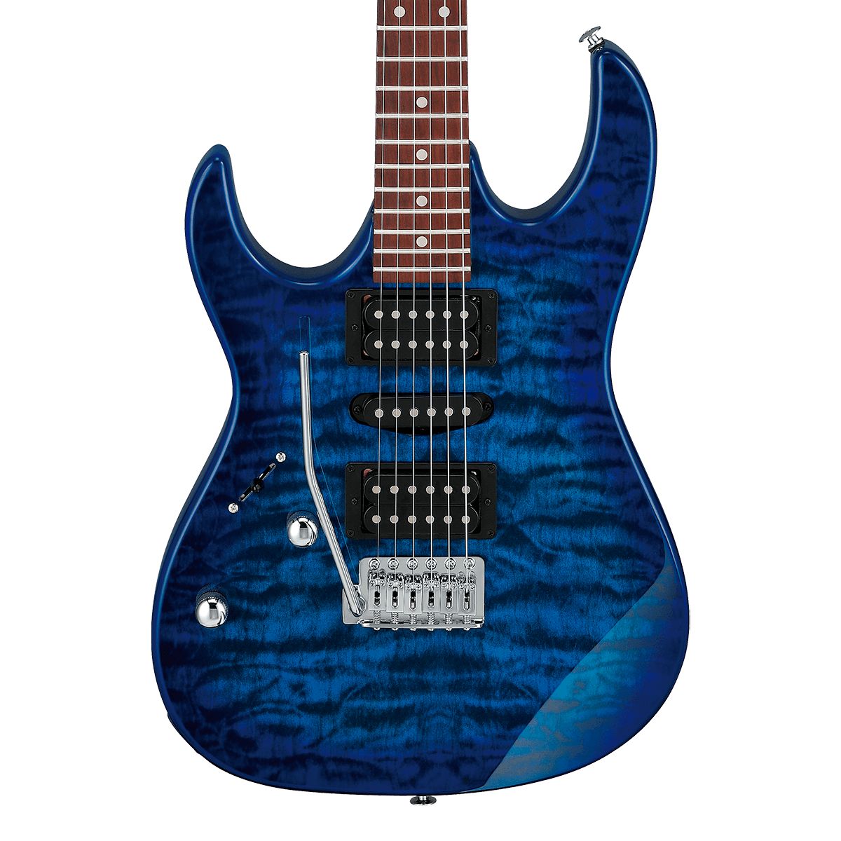 Guitarra Canhoto Super Strato HSH Ibanez GRX70QAL TBB Transparent