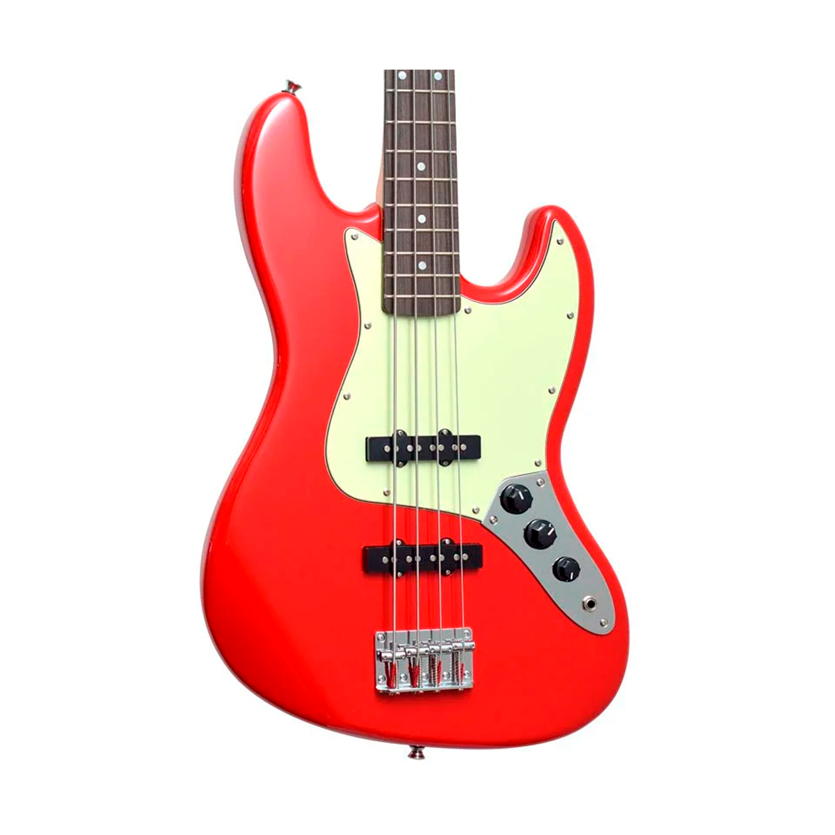 Baixo 4 Cordas Jazz Bass SX SJB62+ FR Fiesta Red com Bag