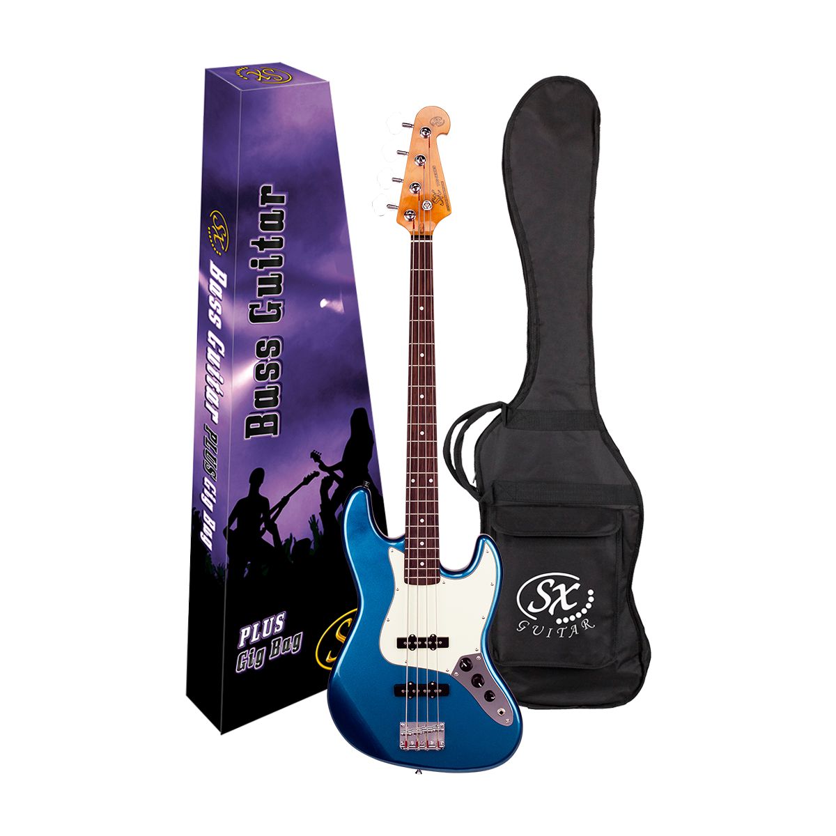 Baixo 4 Cordas Jazz Bass SX SJB762 LPB Lake Pacific Blue