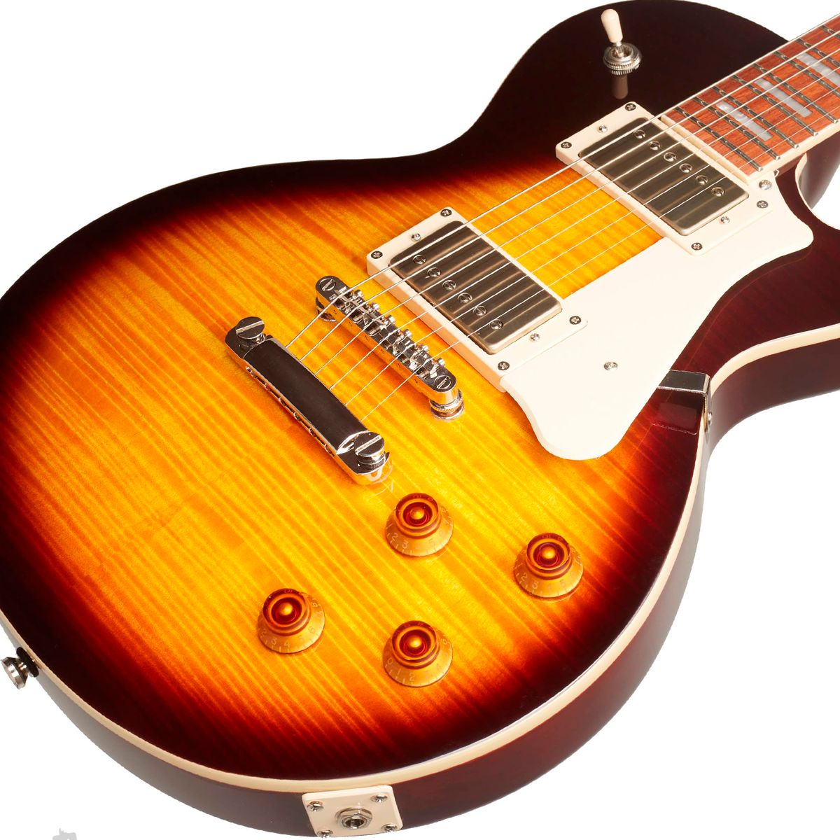 Guitarra Les Paul Tampo Flamed Maple Cort CR250 VB Vintage Burst