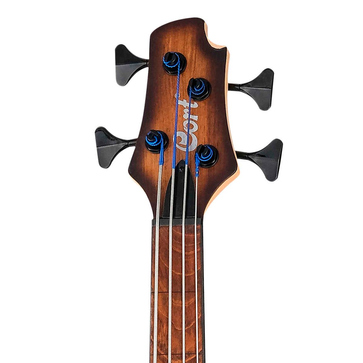 Baixo 4 Cordas Fretless Ativo Cort B4FL MHPZ Open Pore Trans Black