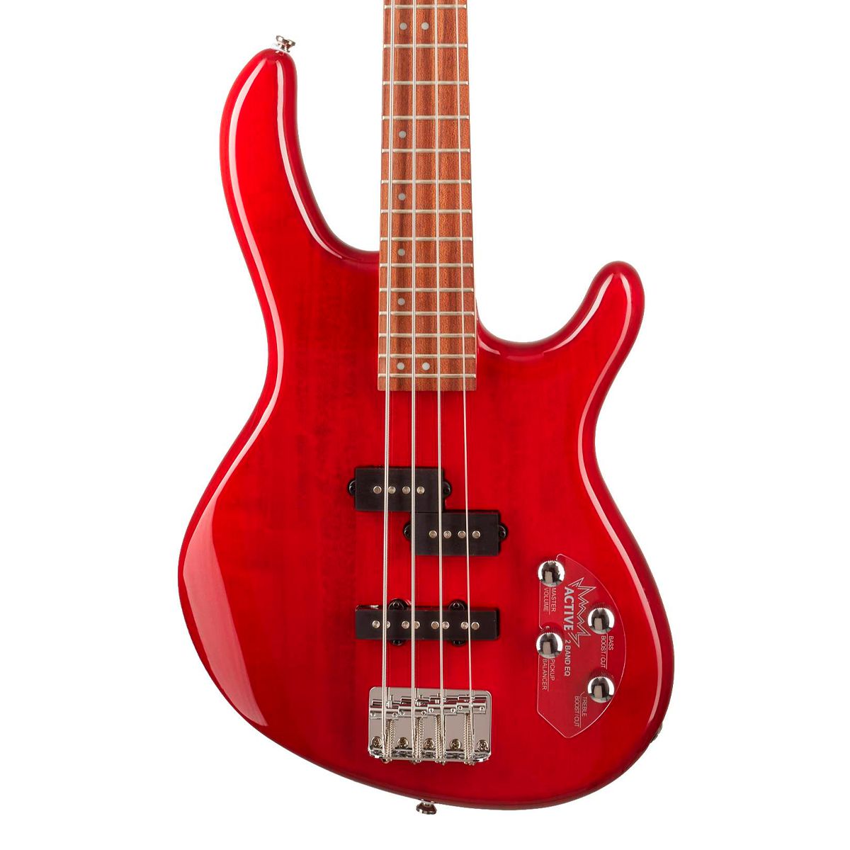 Baixo 4 Cordas Ativo Cort Action Bass Plus Trans Red - AudioDriver