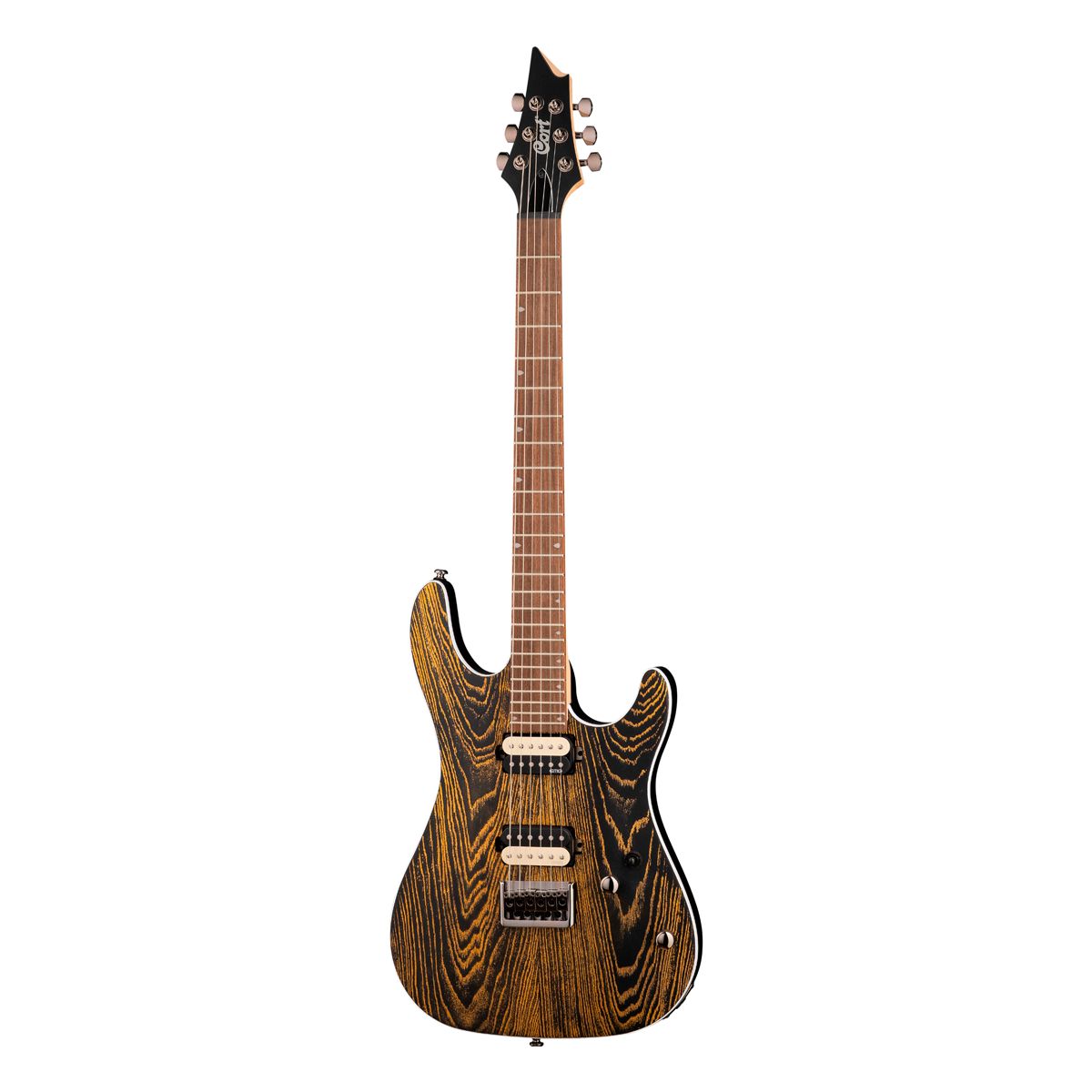 Guitarra Super Strato Cort KX300 Etched Black Gold com Tampo em