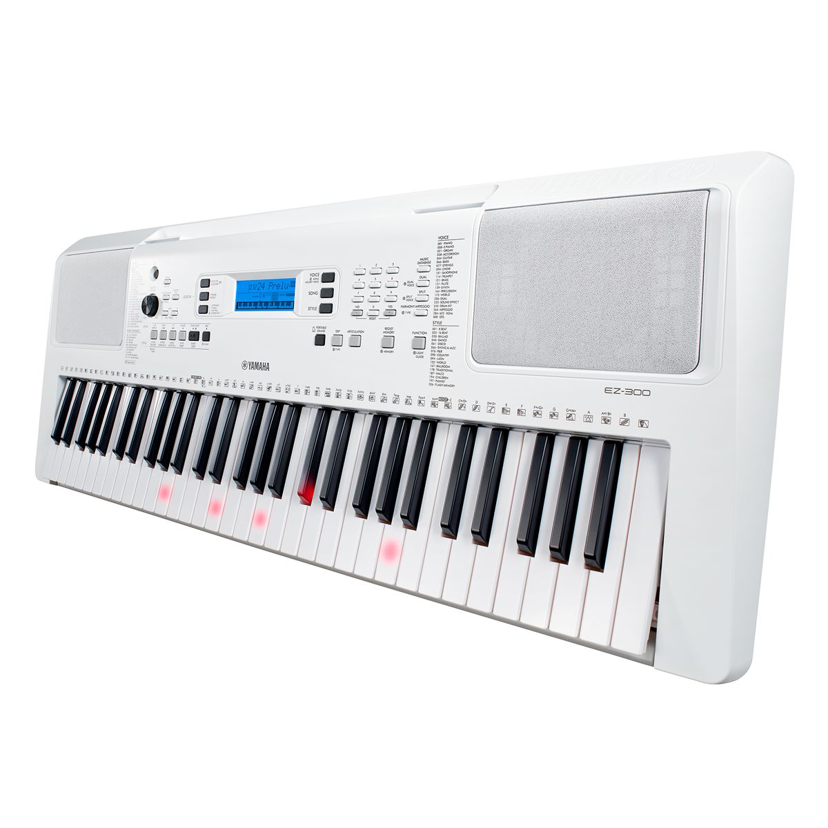 Yamaha EZ-300 ホワイト Explore o Yamaha EZ-300: Teclado Eletrônico com Teclas Iluminadas