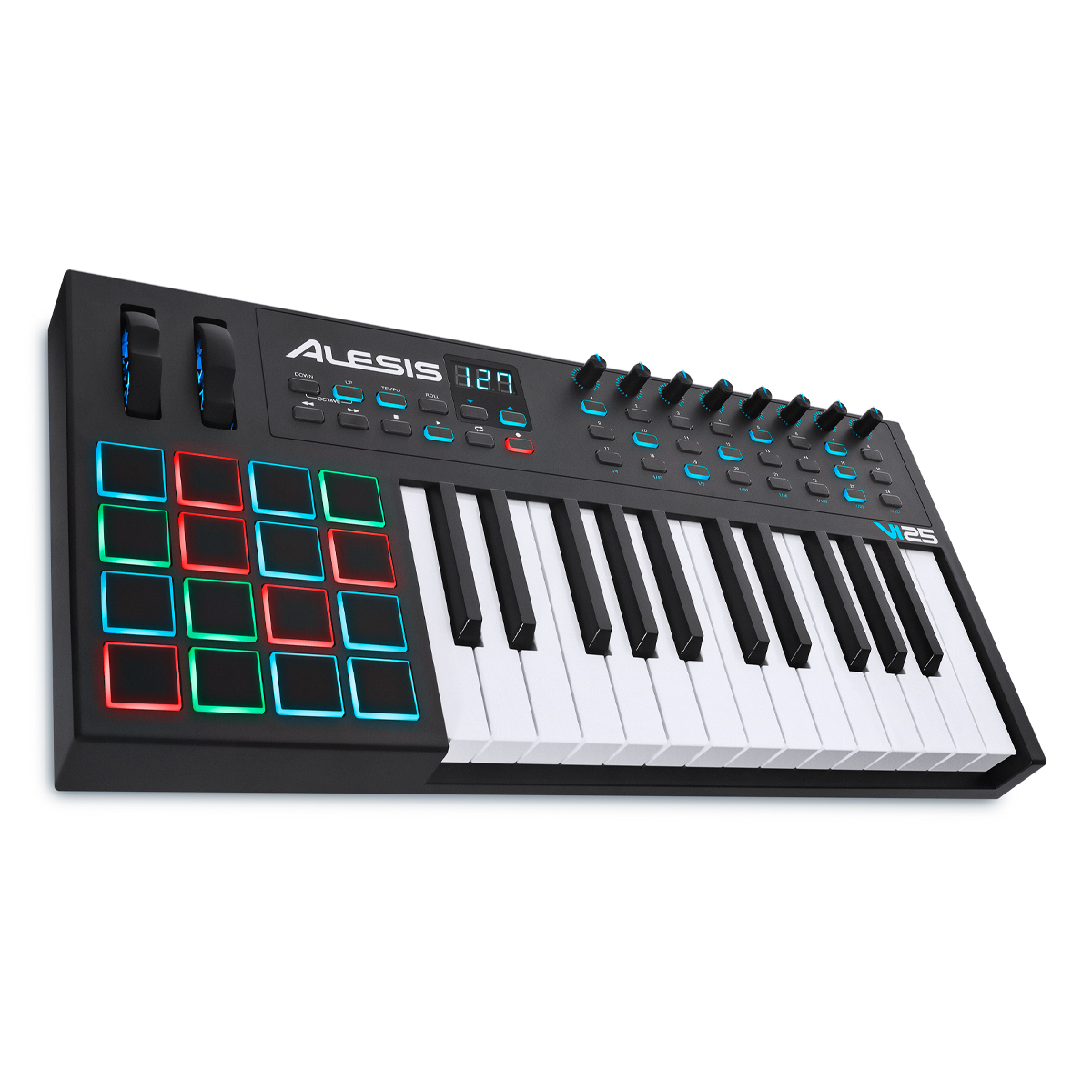 Teclado Controlador USB-MIDI de 25 Teclas com Visor LED Alesis
