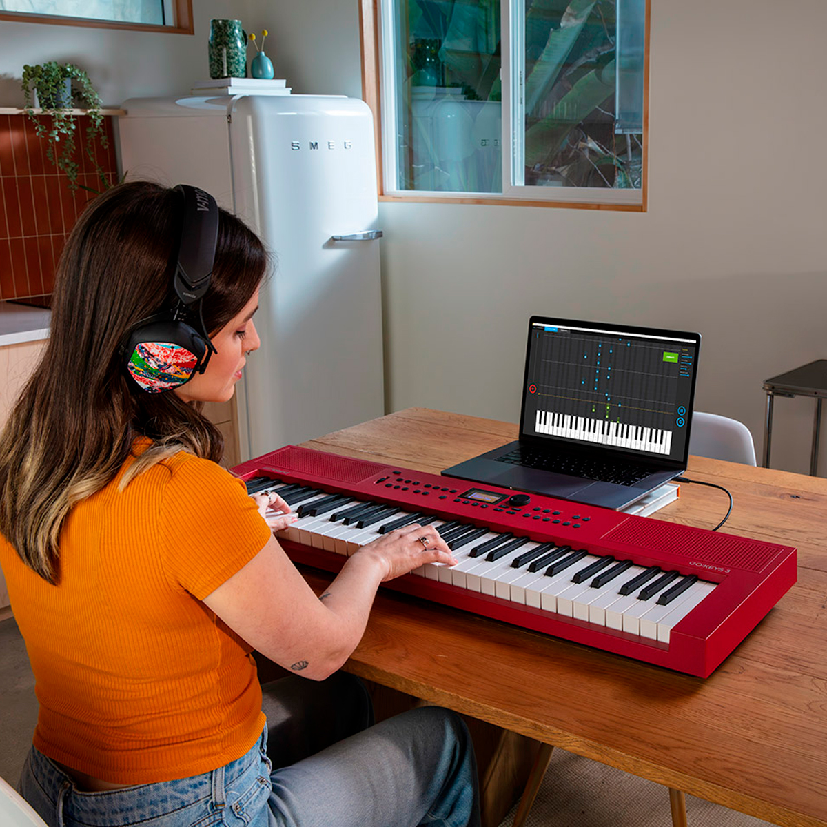 Teclado Roland GO KEYS 3 Dark Red: 61 Teclas, Bluetooth, Mais de