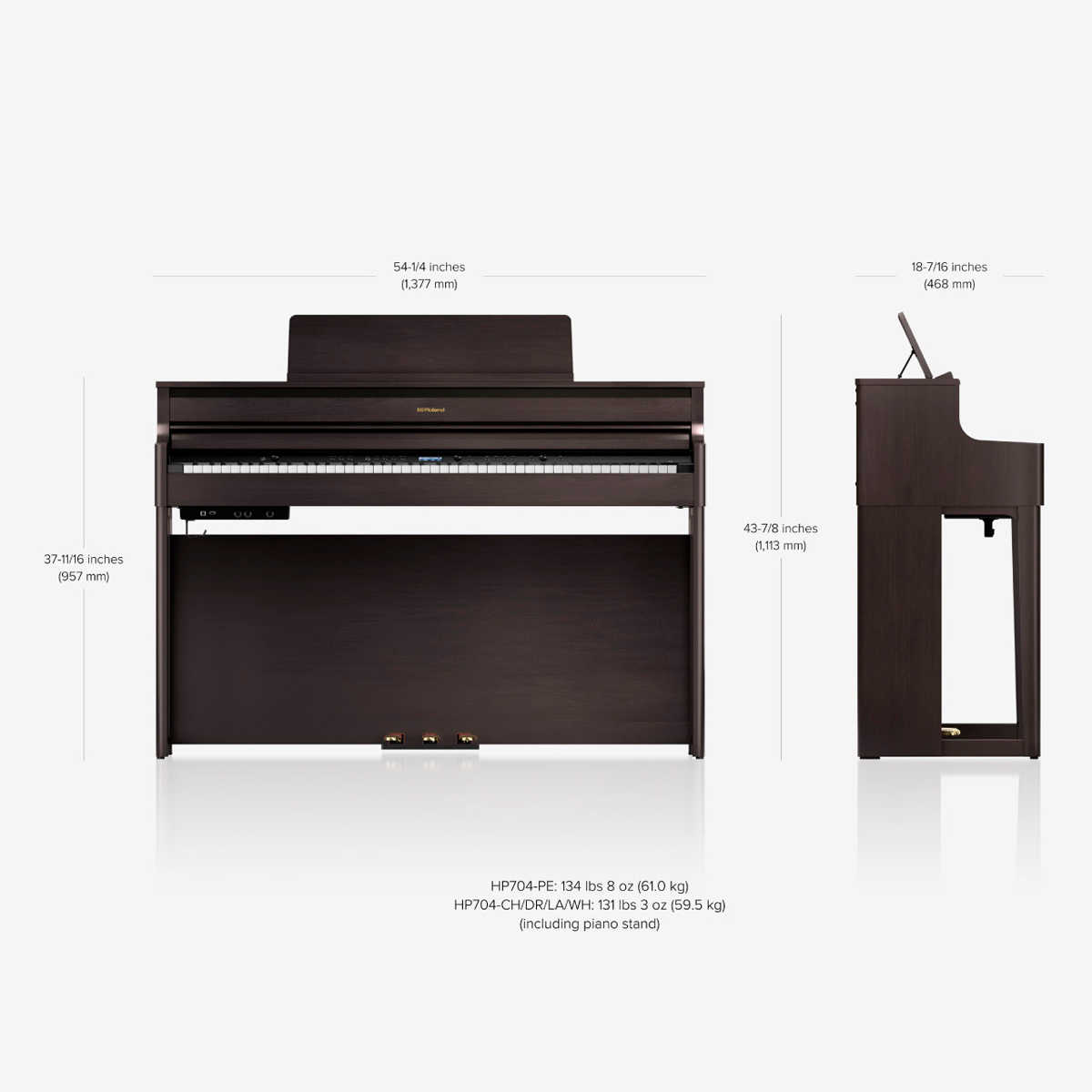 Piano Digital Roland HP704-DR – Tecnologia e Elegância