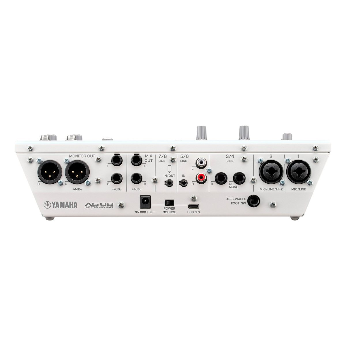 Mixer Yamaha AG08 White – 8 Canais com Efeitos DSP e Phantom Power