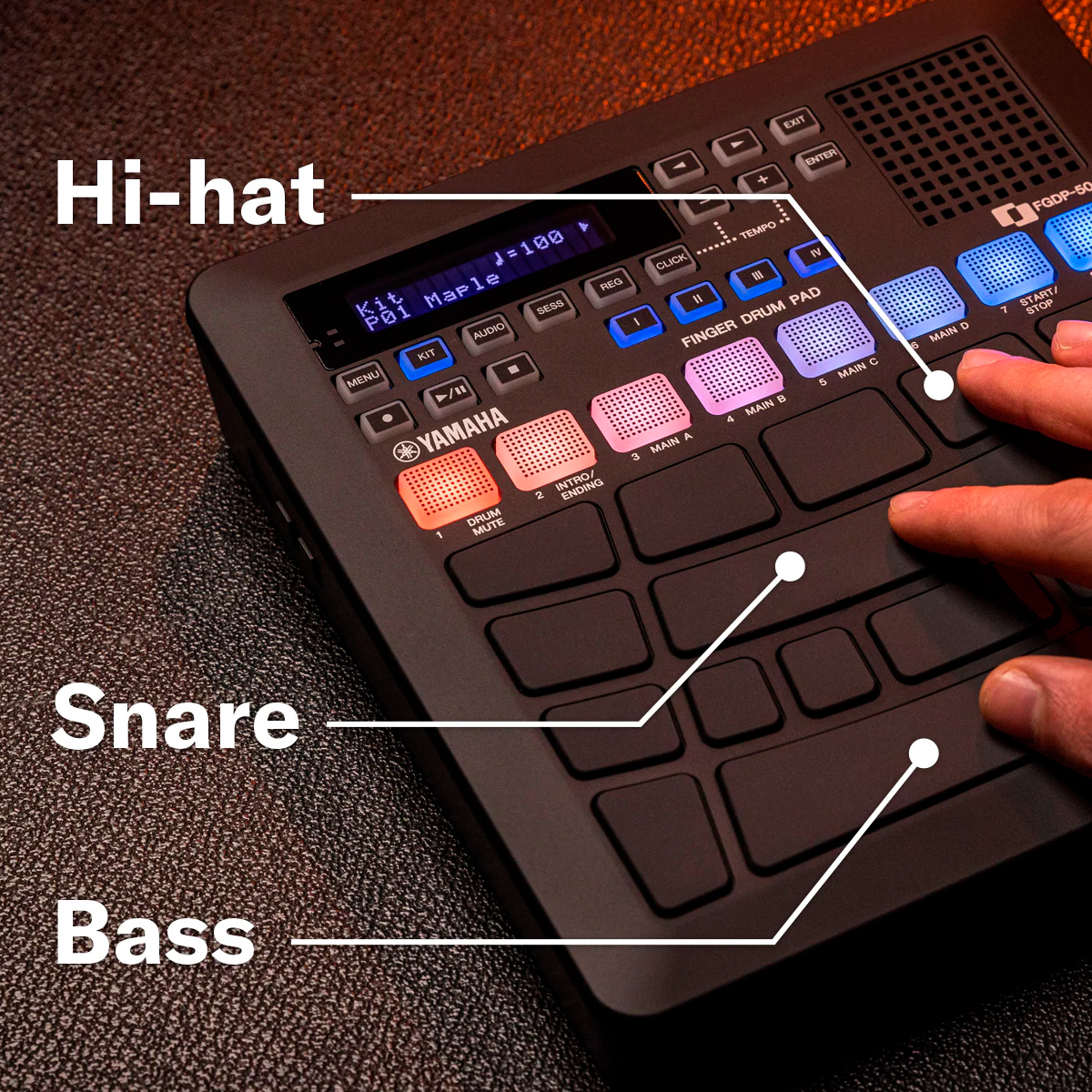 Yamaha FGDP-50 Finger Drum Pad – Bateria Eletrônica Portátil e