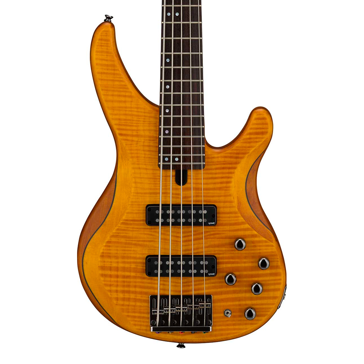 Baixo 5 cordas Yamaha TRBX605FM Matte Amber - Estilo e Potência