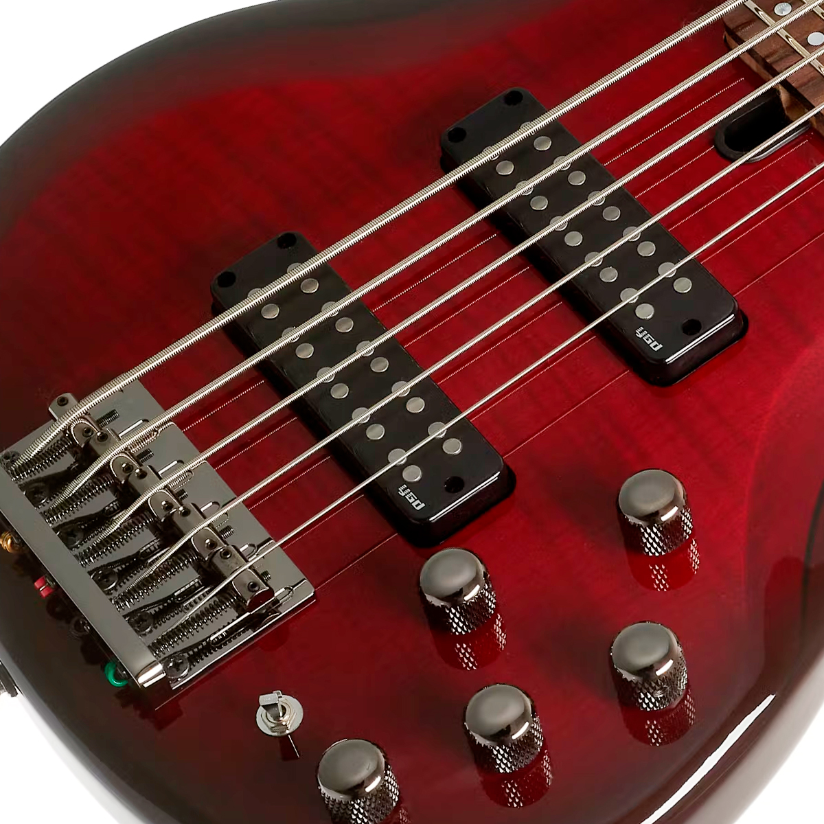Baixo 5 cordas Yamaha TRBX605FM Dark Red Burst - Estilo e Potência