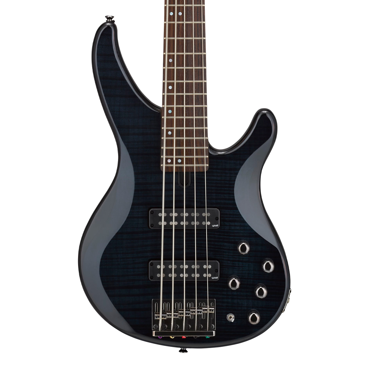 Baixo 5 cordas Yamaha TRBX605FM Translucent Black - Estilo e