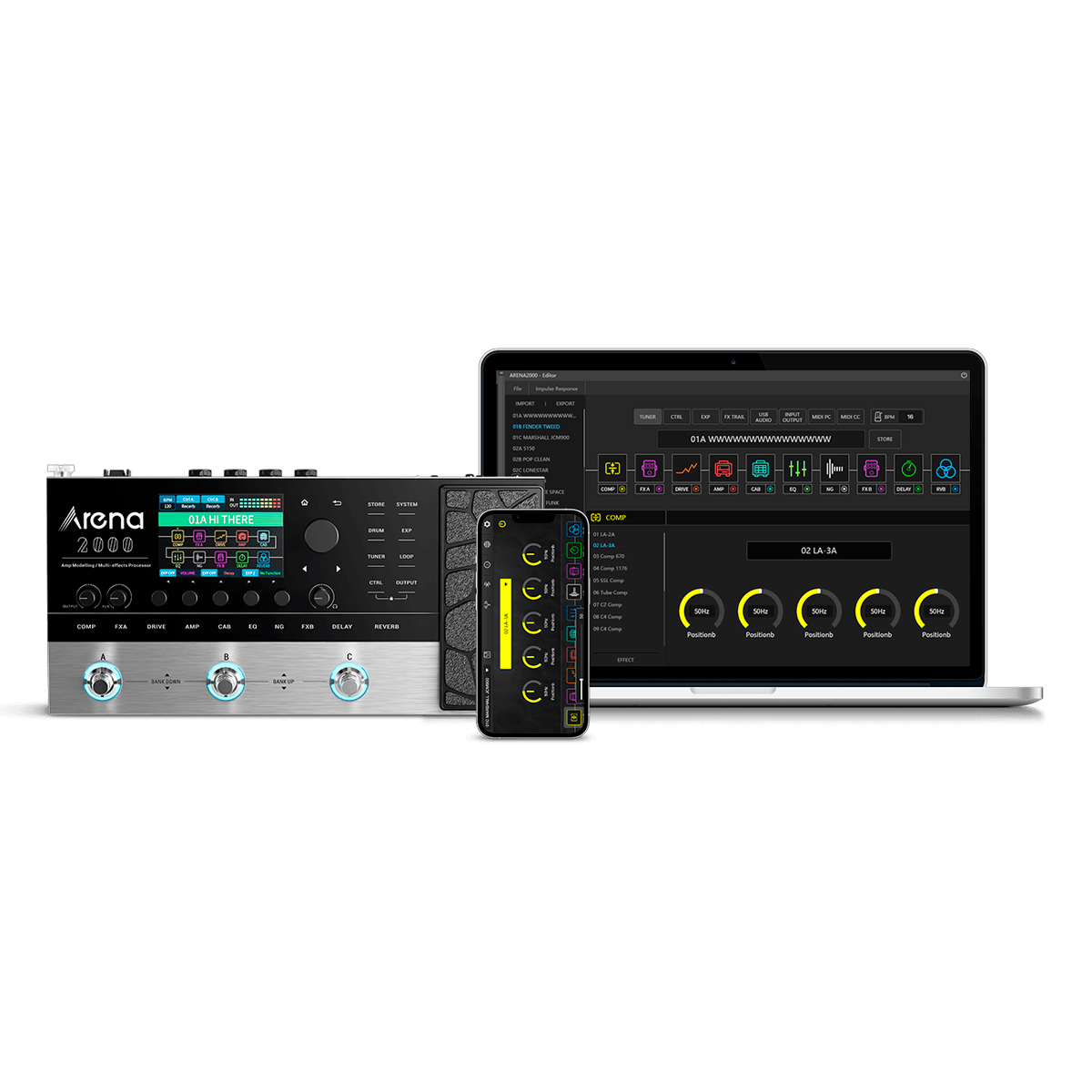 Donner Arena 2000 – Pedaleira Multi Efeitos com 275 Efeitos