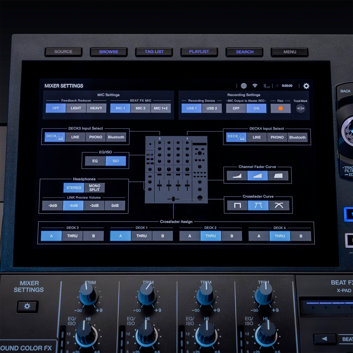 Controladora DJ 4 Canais AlphaTheta XDJ-AZ com Tela Touchscreen