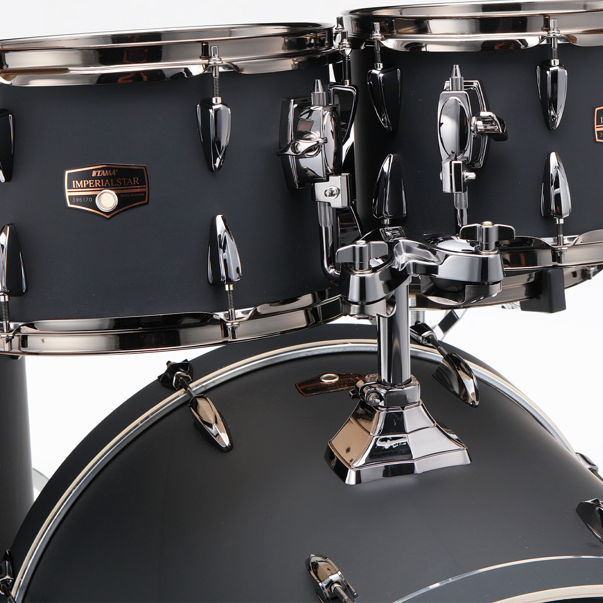 Bateria Tama ImperialStar Preta – Kit Completo com Bumbo 22