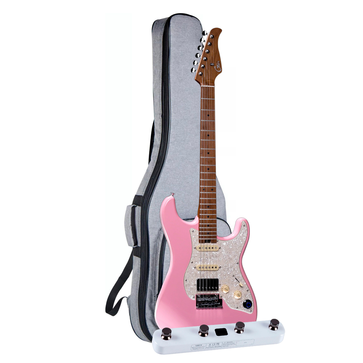 Guitarra Mooer GTRS S801 Shell Pink: Stratocaster Inteligente HSS