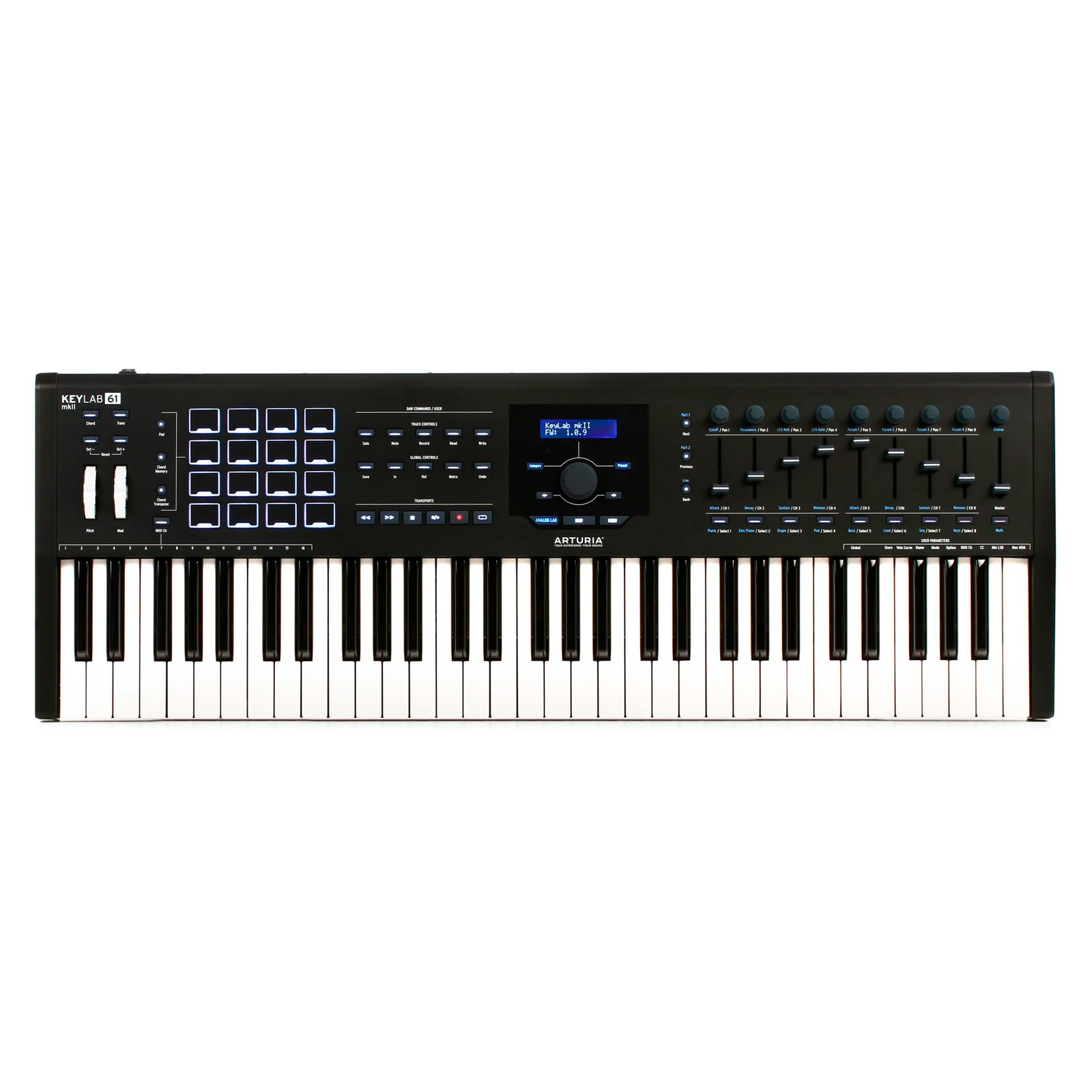 ARTURIA KEYLAB 61 mkII MIDIキーボード Arturia KeyLab 61 mkII Black: 61 Teclas, Pads e Analog Lab V