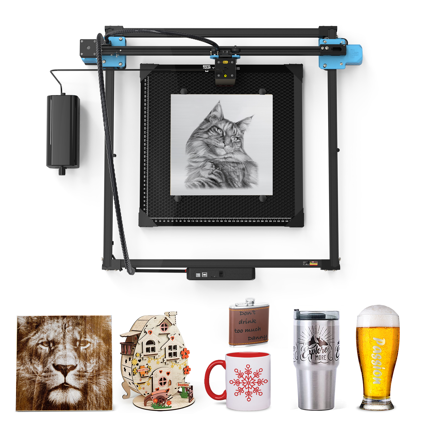 Gravadora e Corte Laser 20w TTS-20 Pro Twotrees c/ compressor