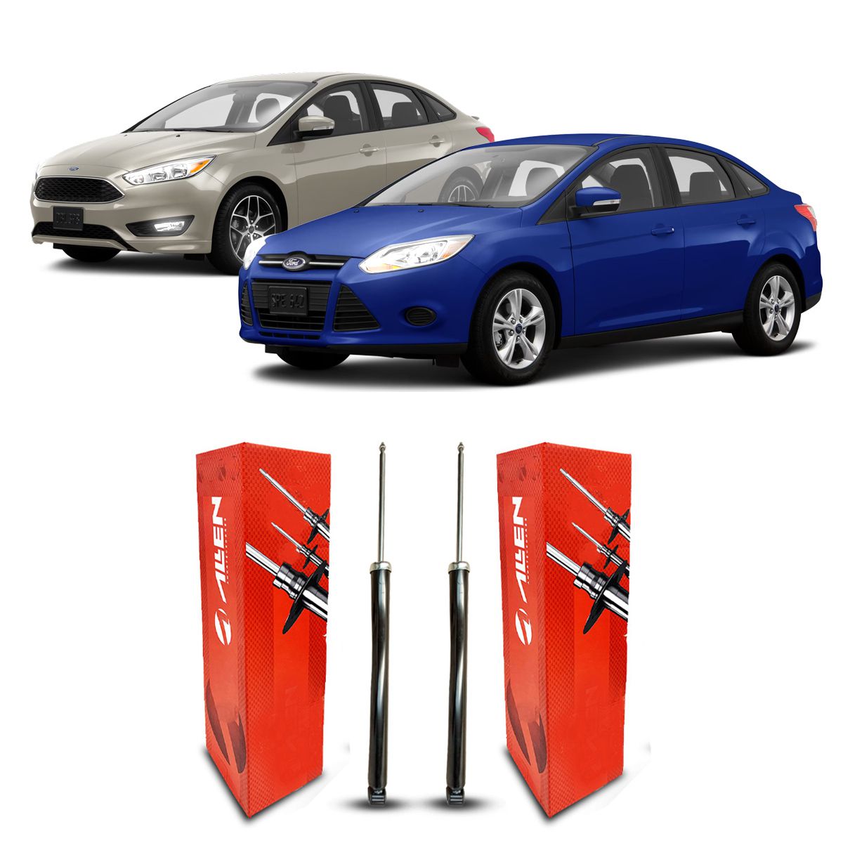 Par Amortecedores Traseiro Suspensão Original Allen Ford Focus Titanium Sedan 2014 2015 2016