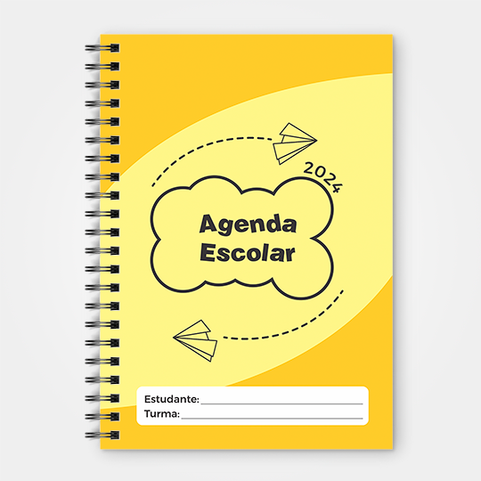 Agenda Escolar 2024  Capa Dura Amarela - Digital Gráfica e Editora 📚