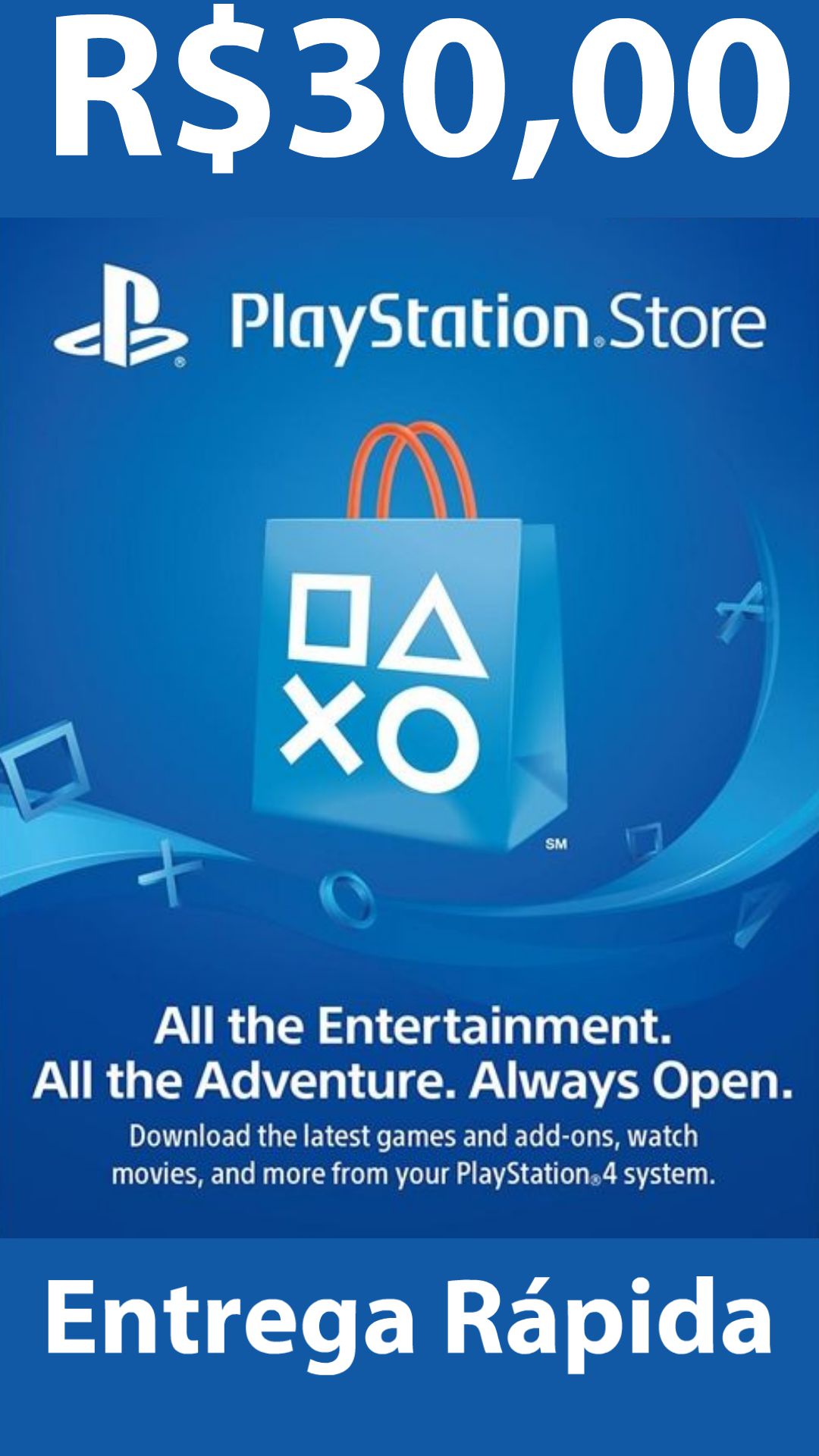 Giftcard Digital PlayStation Store R$ 60