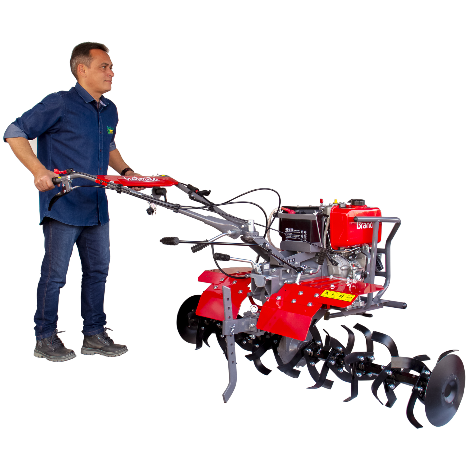 Motocultivador a Diesel Branco 406cc 10,6hp Partida Elétrica 6 Marchas ...