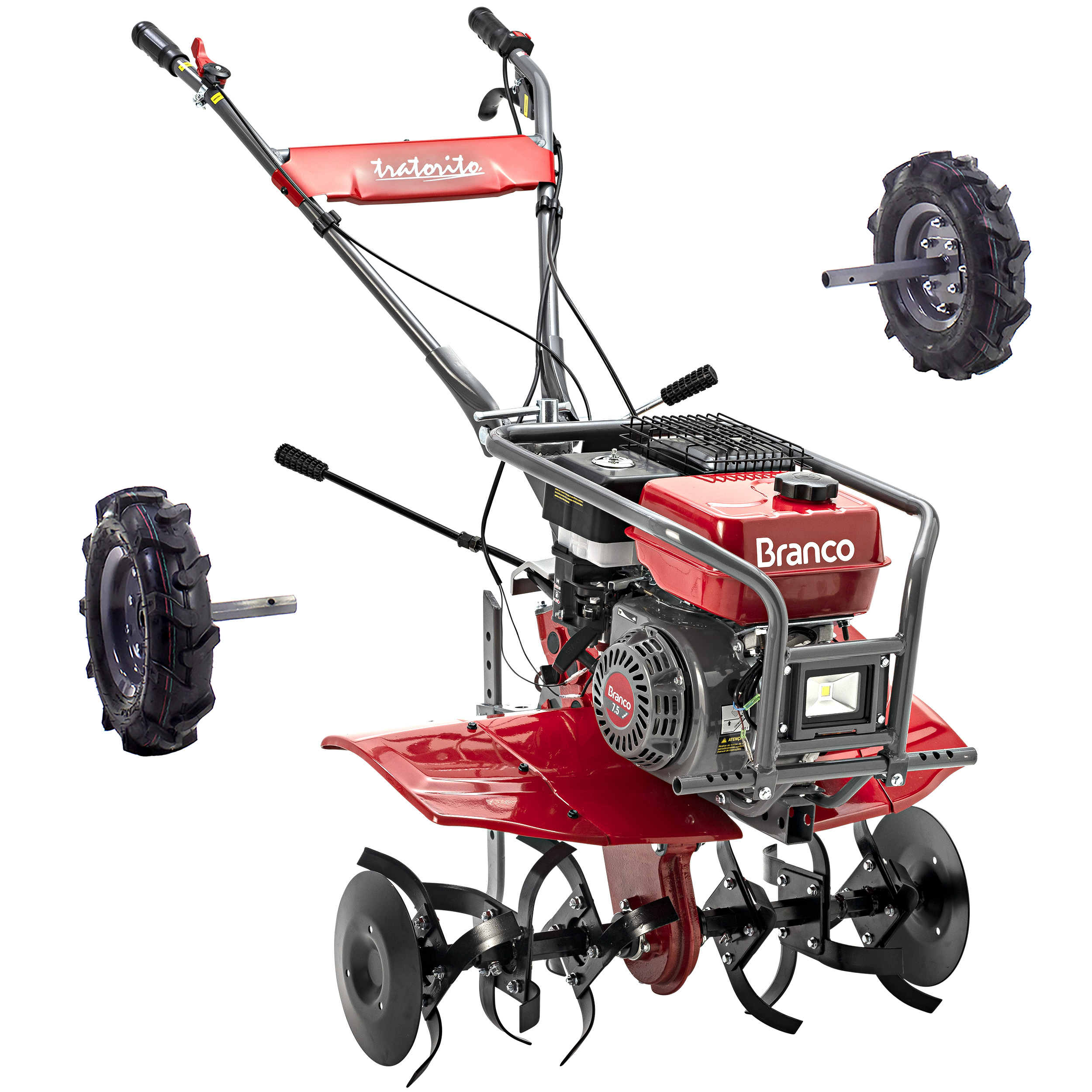 Motocultivador a Gasolina Branco Bttg7,5 Reduzido 3 Marchas 7,5hp 223cc ...