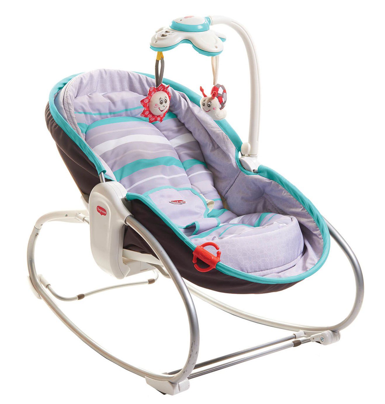 Cadeira de Balanço Tiny Love 3 em 1 Rocker Napper Cinza e Turqueza - Tutti  Amore - A melhor loja para o seu bebê