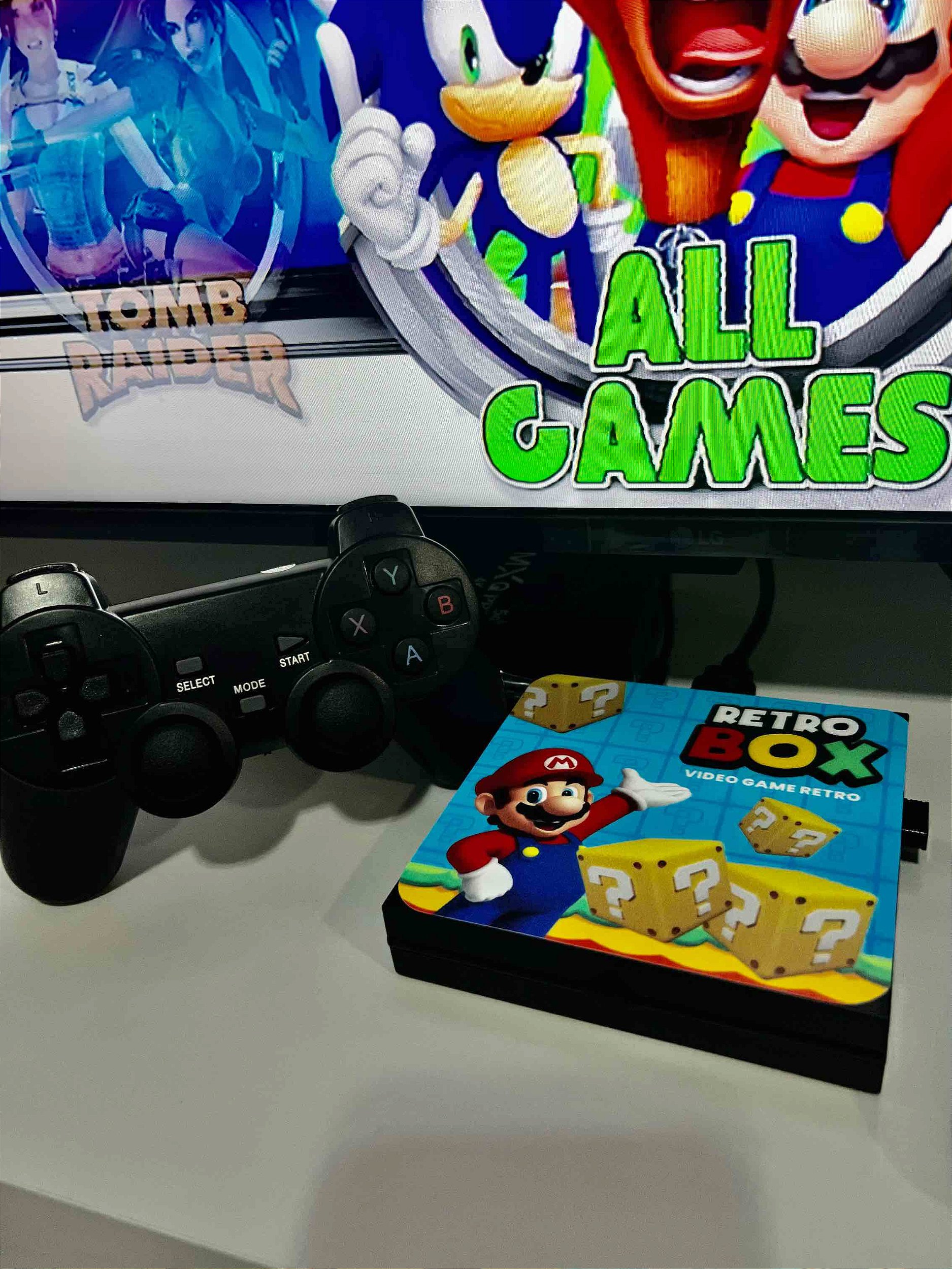 Video Game Retro 64gb 30 mil jogos 2 controles sem fio hdmi vários consoles