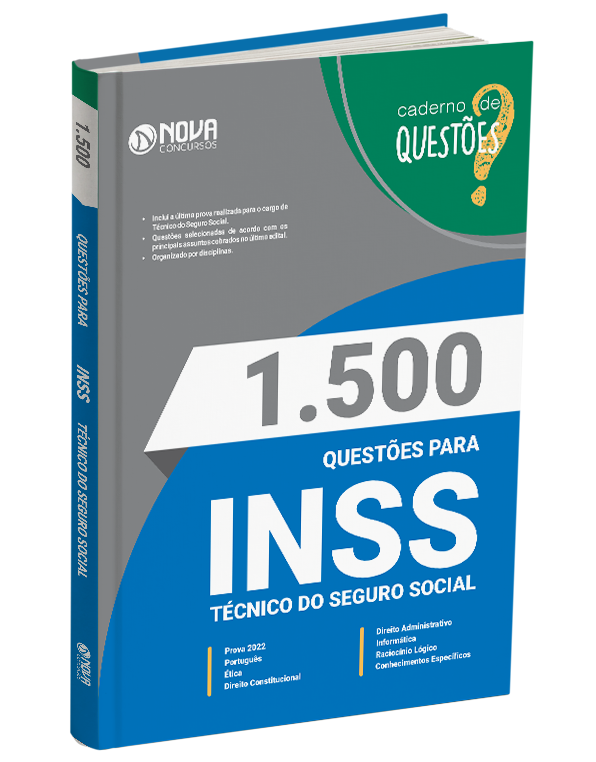 KIT Apostila Técnico do INSS 2026 + Caderno 1500 Questões - Solução ...