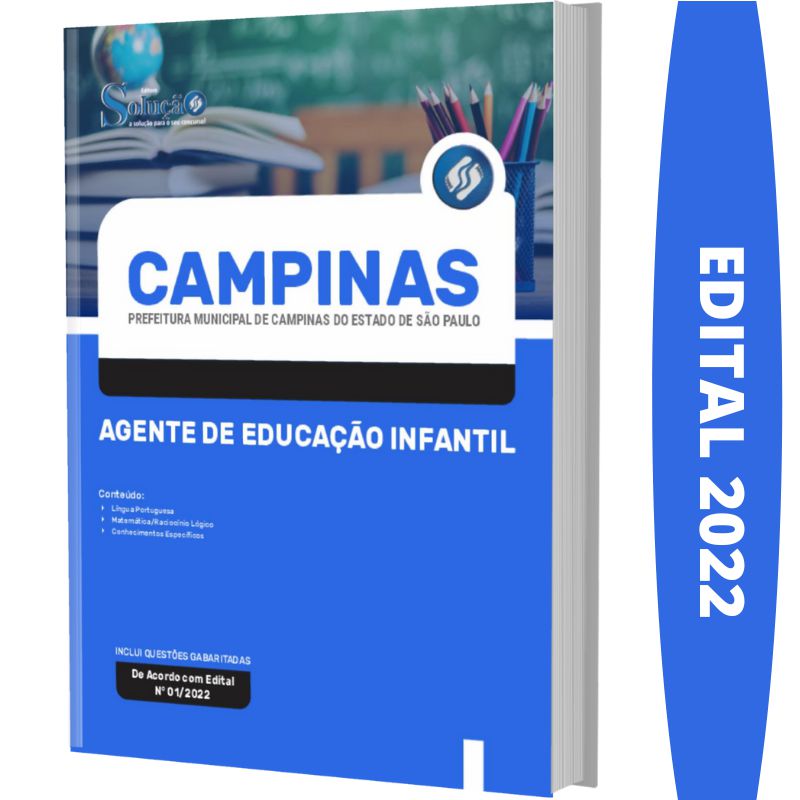 Apostila Campinas SP Agente de Educação Infantil Solução Cursos e Concursos Apostilas para