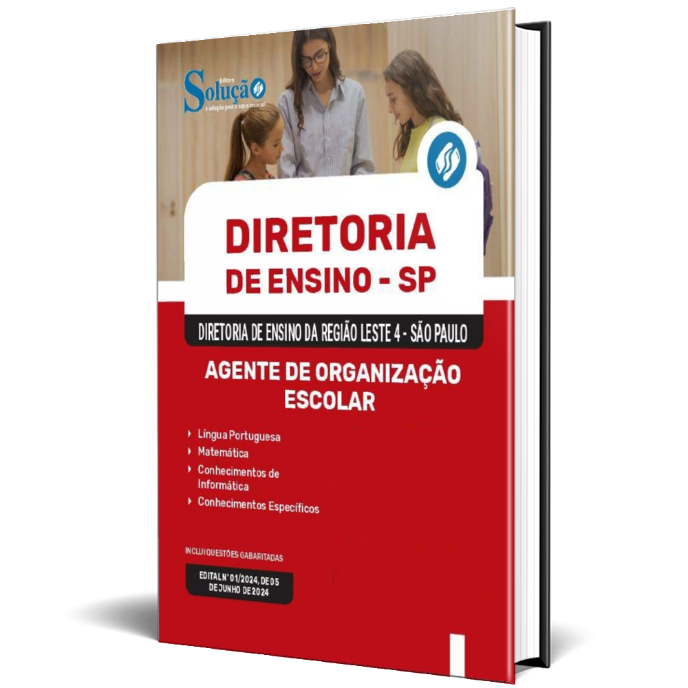 Apostila Diretoria de Ensino da Região Leste 4 SP 2024 - Agente de ...