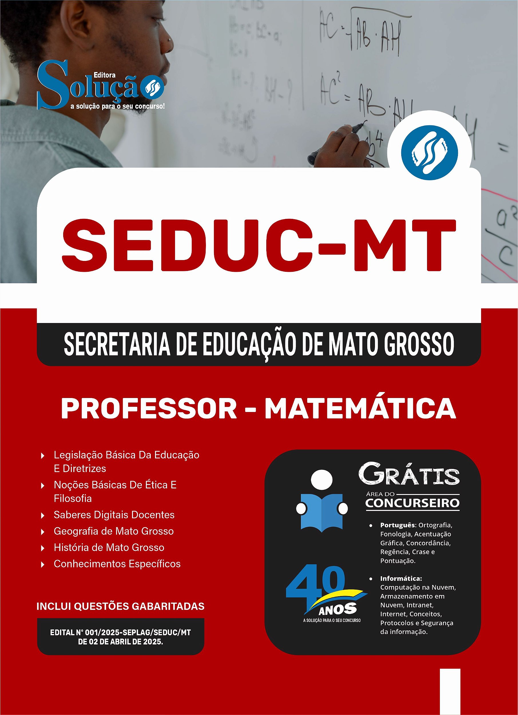 Apostila SEDUC MT 2025 - Professor - Matemática - Solução Concursos ...