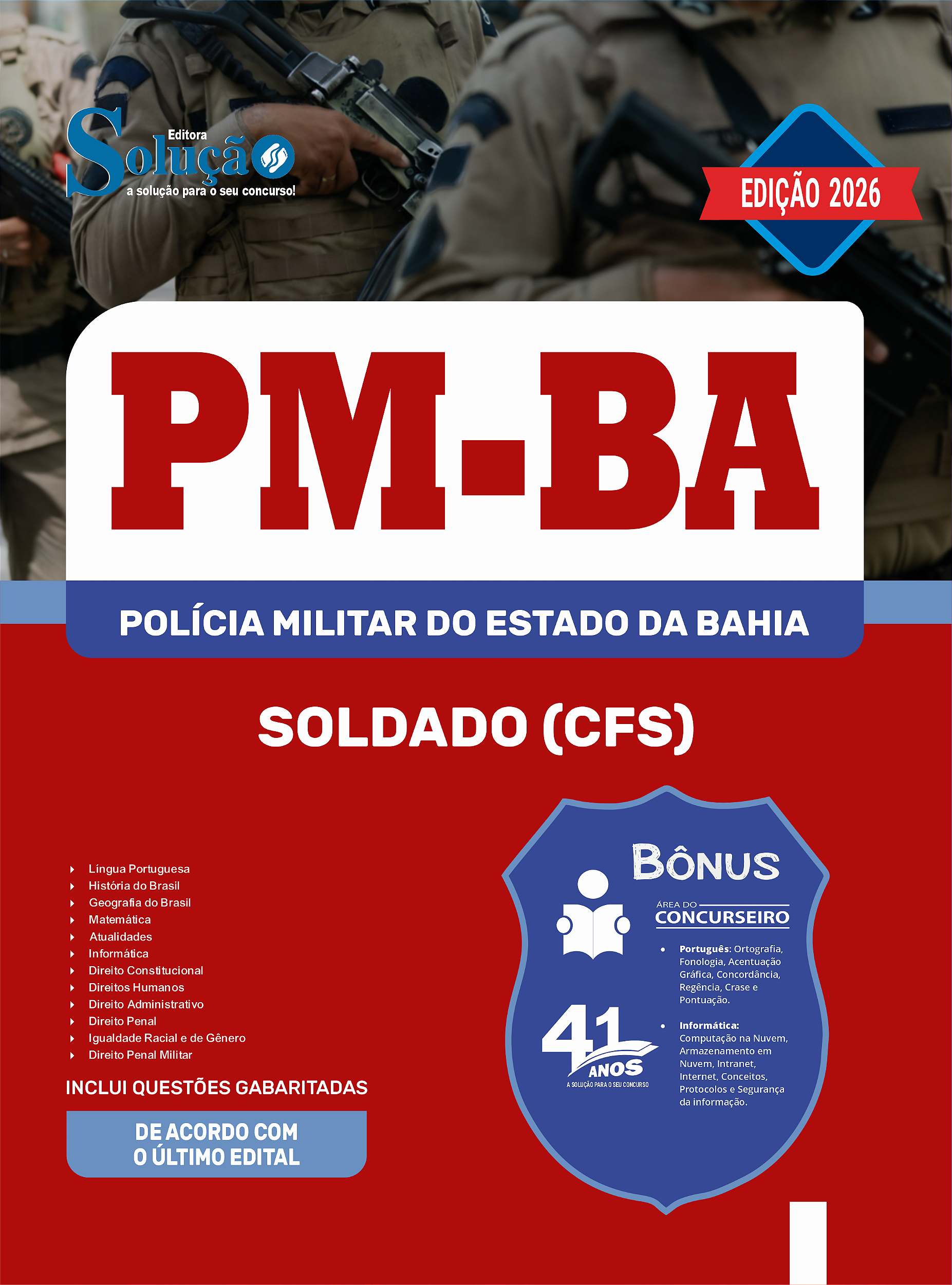 Apostila PM BA 2026 - Soldado (CFS) - Solução Concursos | Apostilas ...