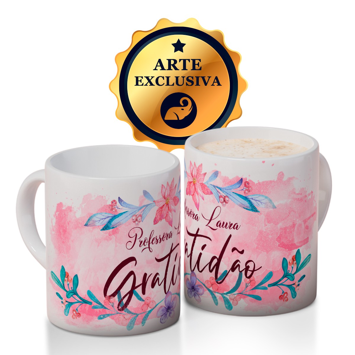 Caneca Branca Personalizada Foto Imagem Logo Arte