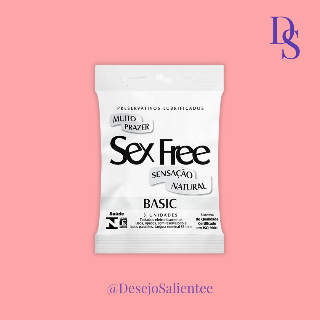 PRESERVATIVO BASIC 3 UN - SEX FREE - Desejo Saliente