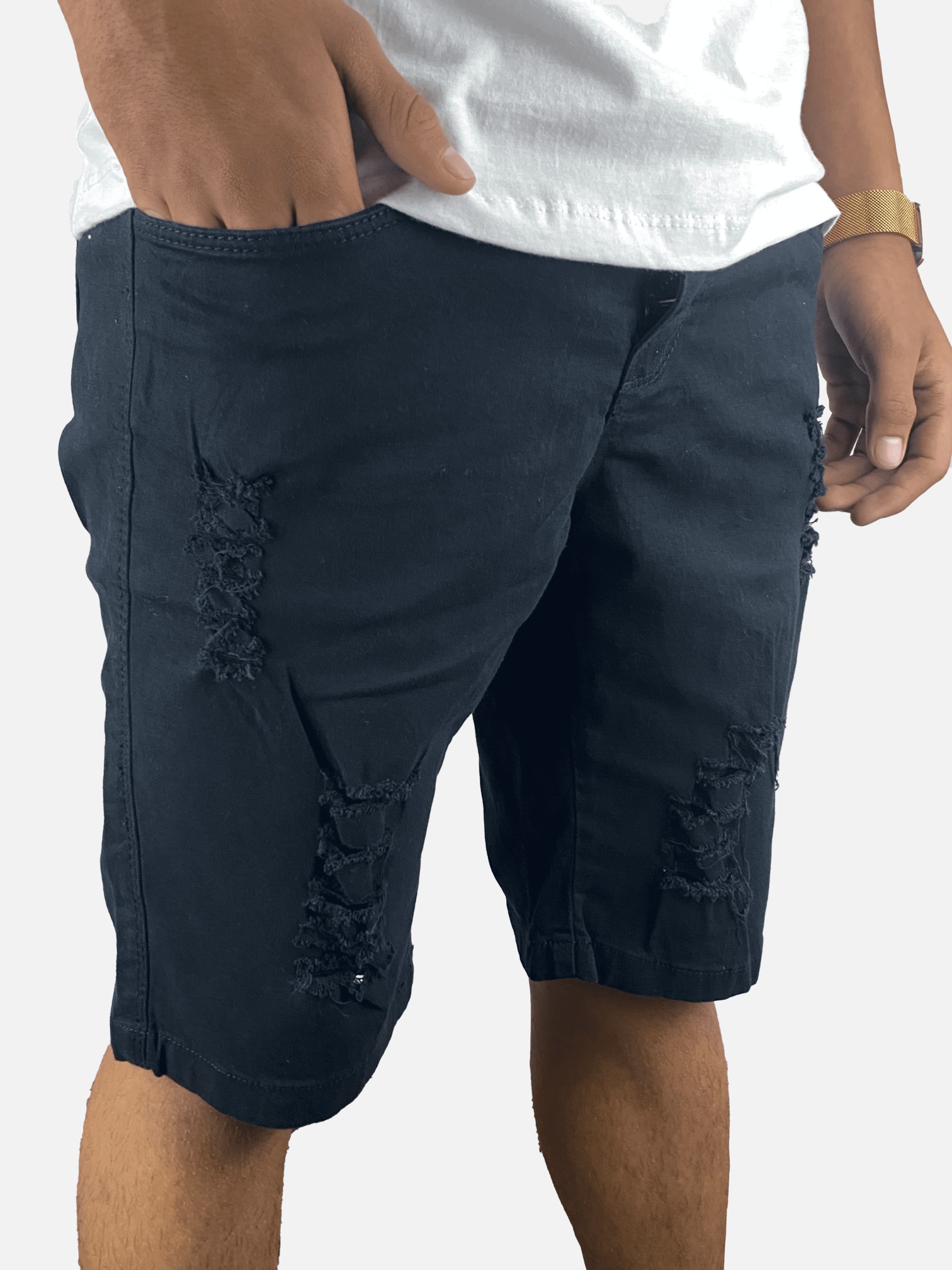 Short preto destroyed sales