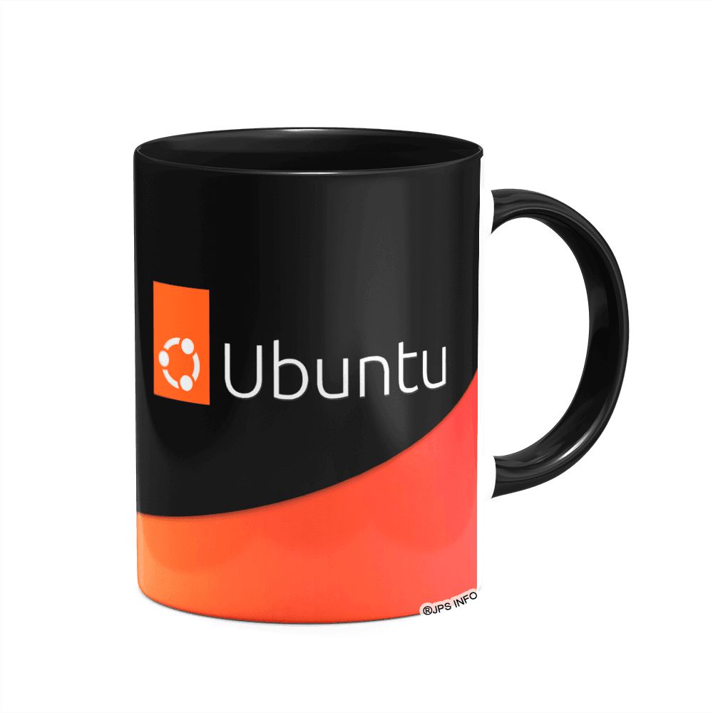Caneca Linux B-Black Dark - Ubuntu 2022 - Fun Geek Store