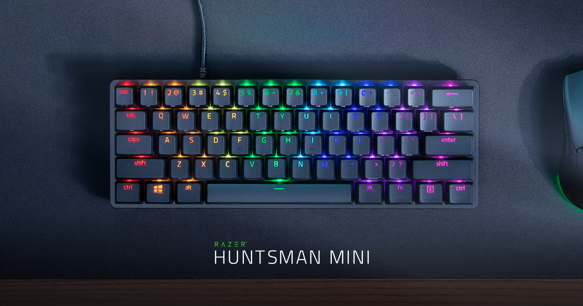 Teclado Mecânico Razer Huntsman Mini 60% Chroma RGB Swich Roxo
