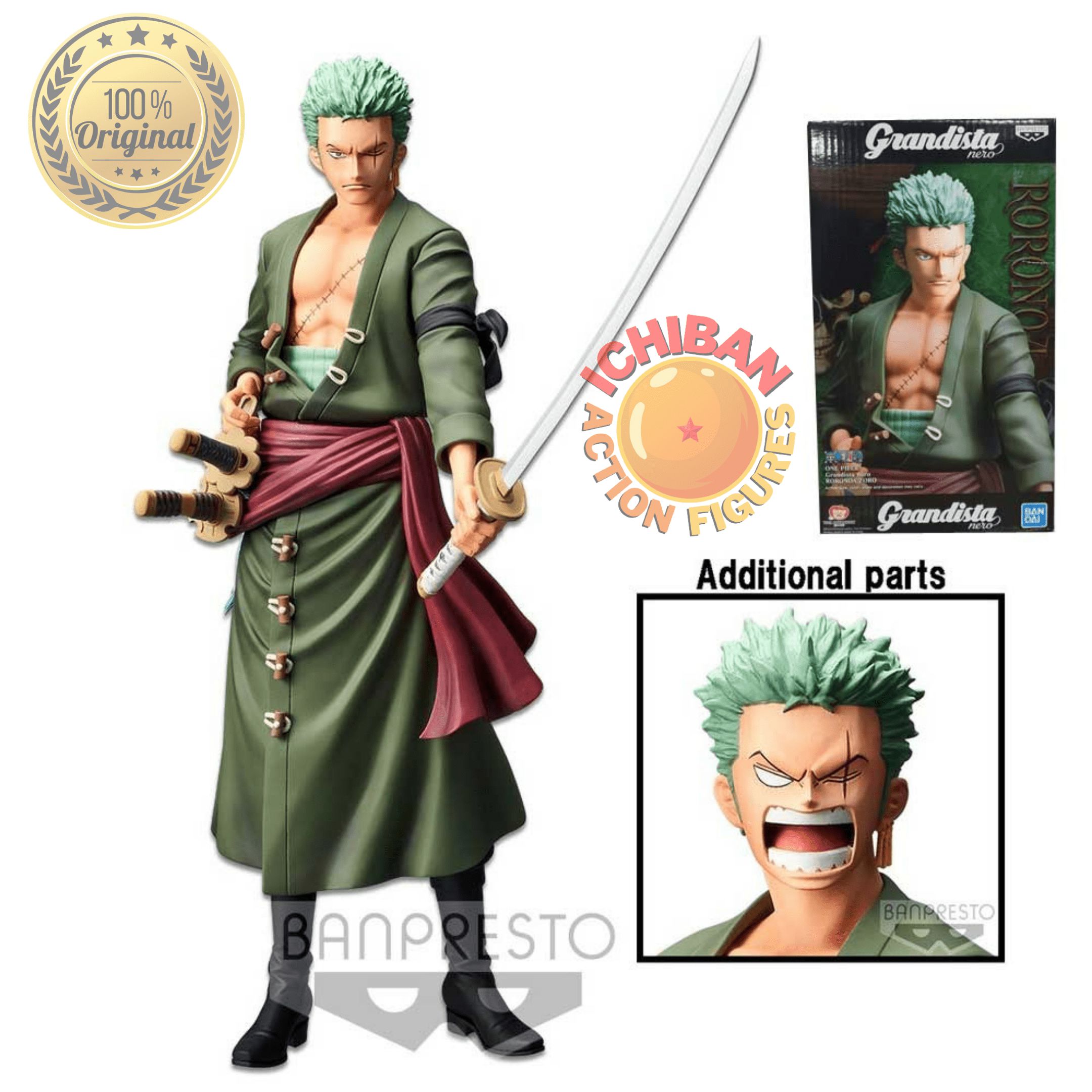 RORONOA ZORO GRANDISTA NERO 100% ORIGINAL LACRADO - ICHIBAN ACTION