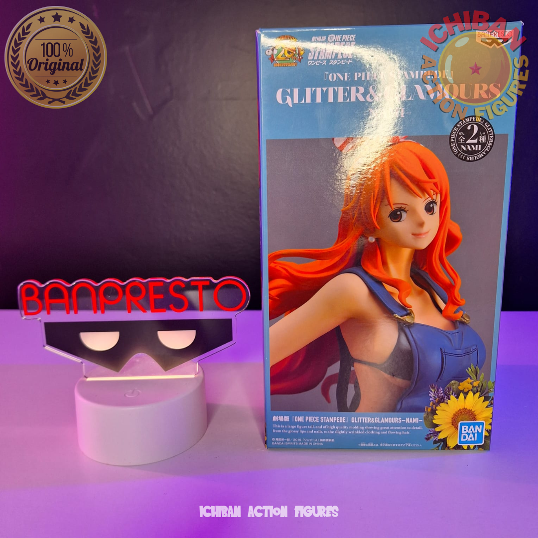 NAMI MACACÃO AZUL ONE PIECE STAMPEDE GLITTER AND GLAMOUR BANPRESTO