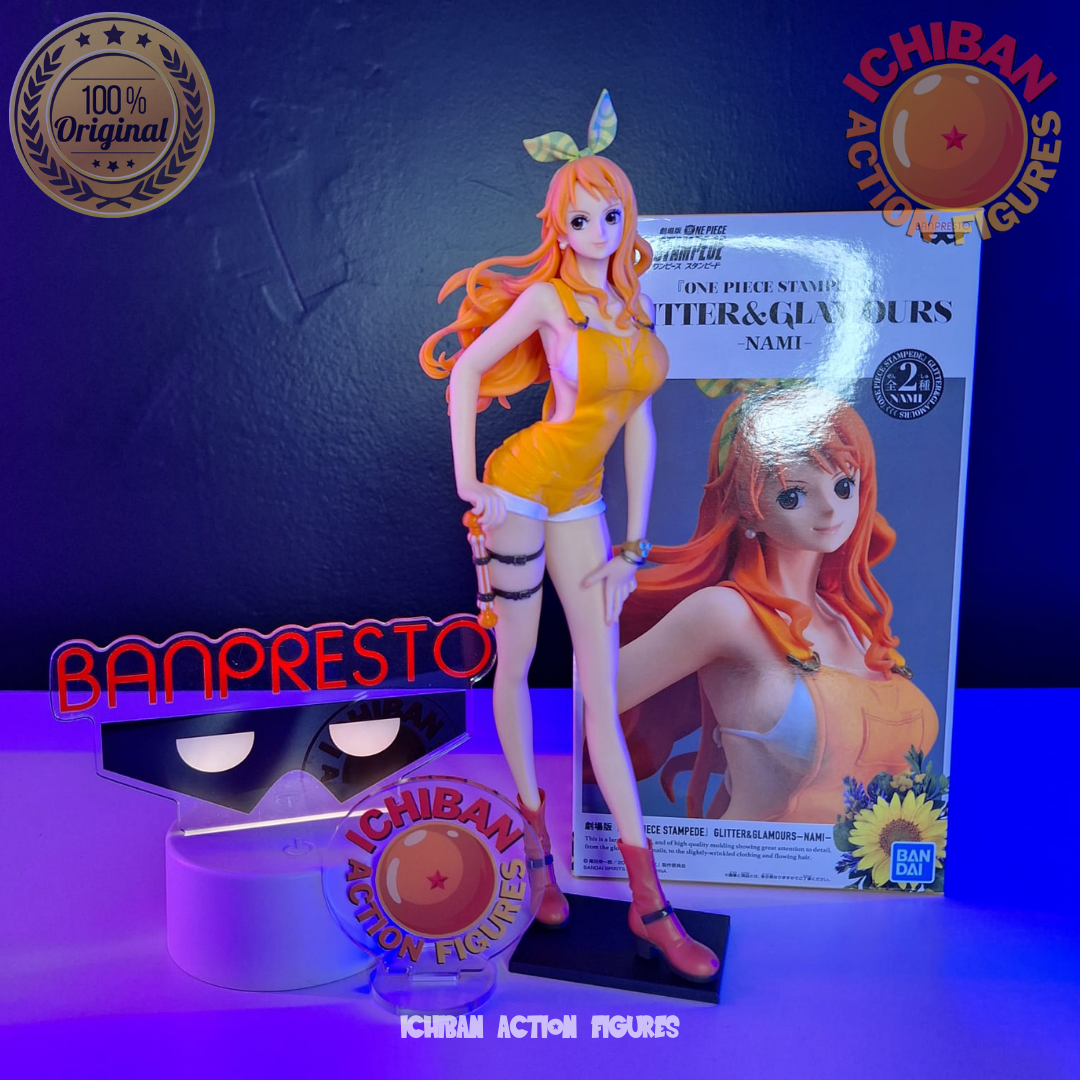 NAMI MACACÃO LARANJA ONE PIECE STAMPEDE GLITTER AND GLAMOUR