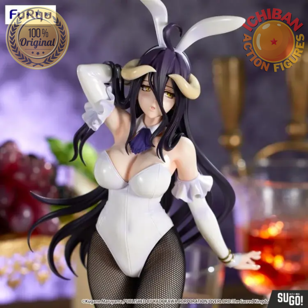 ALBEDO BUNNY DE MAIÔ BRANCO E MEIA CALÇA OVERLORD BICUTE BUNNIES