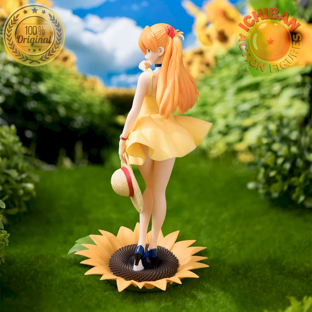 Asuka Langley de Evangelion surpreende em cosplay de vestido amarelo e deseja Feliz Jueves