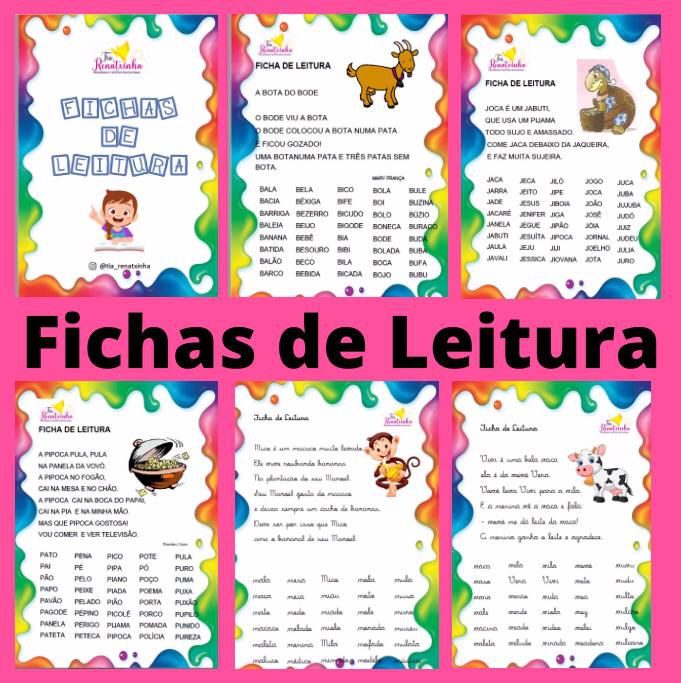 Fichas De Leitura Tia Renatxinha Materiais Digitais Educacionais